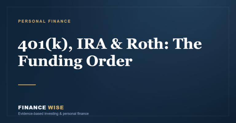 401(k), IRA, and Roth: The Right Order to Fund Your Accounts